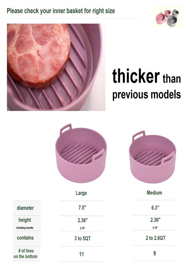 jNE Premium Air Fryer Silicone Pot, Bowl, Basket | Food Safe Air Fryers Oven Accessories | Easy to Clean | Replacement of Parchment Liners | 6.3 inches in diameter, Pink - Image 3